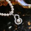Accesorios DIY S925 Plata Esterlina Calabaza Colgante de Perla Hebilla Soporte Vacío t Colgante de Collar de Circonita Cúbica Soporte de Plata Se Puede Abrir 6-8