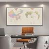 Mapa del Mundo de China Pintura con Luz LED Entrada de Oficina Estudio Pintura Decorativa Horizontal Sala de Estar Sala de Conferencias Pintura Grande
