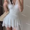 [4 Colores] Nuevo Ins Coreano Encaje Cubre Vientre Adelgazante Look Traje de Baño de Una Pieza Sexy Aguas Termales Traje de Baño de Alta Gama