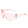 Nuevas Gafas de Sol Europeas y Americanas Y2K Milenio Chica Popular Sin Marco Pentagrama Una Pieza Estilo Aviador Protector Solar Gafas de Sol para Mujer