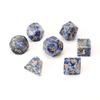 Dados Poliedros Safira Branca Natural com Números Gravados Conjunto de Sete Peças Dnd Dungeons and Dragons Z09