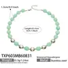 Collar de acero inoxidable con cuentas ovaladas multicolor transfronterizo europeo y americano, pulsera de cadena para clavícula de mujer de nicho de lujo ligero