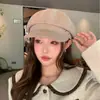 Boina Maillard para Mujer 2025 Nueva Primavera y Otoño Estilo Británico Estilo Japonés Retro Pico de Pato Octagonal Gorra de Periodista Boina de Pintor