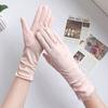 Guantes finos de verano y primavera para mujer con protección solar UV, longitud media, para conducir, actividades al aire libre, andar en bicicleta eléctrica, pantalla táctil, antideslizantes