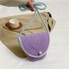 Bolso Cubo Verano Nuevo Diseño de Color Contrastante Hombro Cruzado Bolso Pequeño Estilo Occidental Estilo Coreano Perla Bolso de Mujer Bolso de Paja