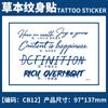 Pegatina de tatuaje de hierbas con diseño de planta de jugo, nombre en inglés, para hombres y mujeres, impermeable, de larga duración, simulación