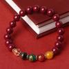 Pulsera de cinabrio natural para mujer este año cinco caminos Dios de la Riqueza año del conejo Pulsera de arena de emperador círculo único Joyería DIY al por mayor