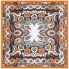 Bufanda de seda de sarga para mujer, estilo bohemio vintage de 130 cm con diseño de flor de anacardo, chal protector solar, bufanda cuadrada grande
