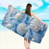 Toalla de playa de microfibra con diseño de conchas y estrellas de mar transfronteriza de Amazon, toalla de baño para natación al aire libre en la playa, absorbente, de secado rápido, portátil