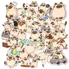 Nuevo producto transfronterizo: 50 Piezas de Pegatinas Diarias de Gato Siamés, Pegatinas Divertidas de Dibujos Animados de la Vida Felina, Pegatinas para Decoración de Diario