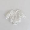 Vestido de Manga Larga con Encaje Calado de Burbujas para Niñas Bebés y Pequeñas Otoño 2026 + Conjunto a Juego para Hermanas + Pelele de Encaje
