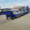 Semirremolque de Transporte de Carga Baja de Ingeniería, Plataforma de Elevación con Gancho Multieje con Escalera Hidráulica de Dos Secciones para Transporte de Artículos Grandes