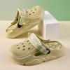 Zapatos Croc para Mujer Ropa de Verano Exterior Transpirable Tiras Tejidas Chanclas de Dedo del Pie Eva Antideslizantes Resistentes al Desgaste Color de Contraste para Pareja Sandalias de Playa