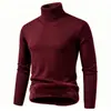 Suéter de cuello alto con forro de polar para hombre, tejido de punto polar engrosado de una pieza para invierno, jersey base cálido ajustado estilo coreano para hombre