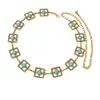 Cadena de Cintura Bohemia Turquesa Transfronteriza para Mujer, Moderna y Versátil, Adecuada para Faldas, Cinturón Geométrico de Metal Hueco Cuadrado