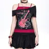 Ins Transfronteiriço Tendência Europeia e Americana Transfronteiriça Verão Nova Moda Estampa Gótica Terno de Camiseta de Manga Curta Feminina Atacado