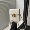 Bolso de Mano de Moda Retro para Mujer 2025 Nuevo Otoño e Invierno Bolso de Hombro Único Cruzado Textura Moda Vertical para Teléfono Móvil