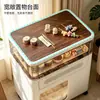 Mesita de noche para gato, Gabinete de almacenamiento multifuncional de doble propósito para mascotas y humanos en el dormitorio, con ruedas universales, Gabinete de almacenamiento de bocadillos para la sala de estar