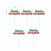 Decoración de Pastel de Navidad Transfronteriza Enchufe de Papá Noel Árbol de Navidad Círculo de Hierba Tarjeta con Enchufe de Decoración de Hojas