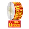 Pegatinas de Advertencia para Mercancía Frágil Transfronteriza, Paquete en Rollo de 250 Pegatinas, Etiquetas Autoadhesivas en Inglés, Pegatinas Decorativas para Diarios, Advertencia de Caída