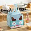 Bolsa de almuerzo aislada de dibujos animados para niños del fabricante, tela Oxford con forro de papel de aluminio, bolsa de almuerzo portátil, linda bolsa para lonchera para estudiantes