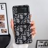 Para Samsung ZFlip4 Dobrável Capa de Celular de Couro com Estampa D ZFlip6 Tendência Letra Case Rígido de PC Flip5