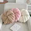 Almohada Suave de Visón Europeo, Cuerda Redonda de Cojín de Tres Hilos, Cojín Redondo Floral, Respaldo de Sofá, Decoración de Cojín Tejida a Mano