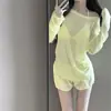 Blusa Suelta Transparente de Manga Larga Estilo Puro Deseo de Gama Alta Atrevida para Mujer Traje de Baño Bikini para Vacaciones en la Playa Aguas Termales