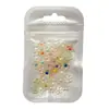 Accesorios para Uñas Plumeria Verano Hielo Transparente Fresco Versátil Flor de Cinco Pétalos Rhinestones de Resina para Uñas Decoraciones de Uñas Portátiles
