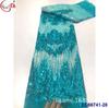 Malha de Base com Bordado de Lantejoulas com Padrão de Posicionamento Completo Tecido para Vestido de Festa Transparente Renda