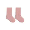 Calcetines para Niños 2026 Otoño e Invierno Nuevos de Color Sólido Calcetines de Media Caña para Bebé Calcetines de Moda Coreanos de Doble Aguja Niños y Niñas Calcetines de Algodón Venta al por Mayor