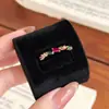 Nuevo Anillo Abierto de Diseño Único Súper Brillante de Circonita de Colores con un Toque de Alta Gama, Sencillo y a la Moda, Joyería Vintage Versátil para Mujer