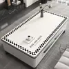 Alfombrilla de Mesa de Café de Lujo Ligero y Gama Alta, Impermeable, Resistente al Aceite, Resistente al Calor, Lavable, Alfombrilla Rectangular para Mesa de Café del Hogar