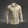 Camisa casual de manga larga impresa transfronteriza con un elegante diseño de estampado digital