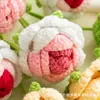 Flores artificiales de ganchillo hechas a mano, materiales DIY para crear ramos de rosas, regalos del Día de San Valentín y arreglos florales para el hogar