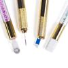 Bolígrafo de bordado de cristal de doble punta con pedrería dorada, bolígrafo para cejas estilo coreano, bordado multifuncional, bolígrafo hecho a mano, otros trabajadores de la belleza