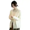 Nuevo cárdigan de lana polar para otoño e invierno para mujer, cuello en V, corte holgado, color liso, suéter de cachemir tejido de trenzas, chaqueta de punto, moda de nicho