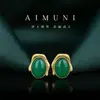 Meide Puxar Banhado a Ouro Vintage Luz Luxo Alto Padrão Oval Verde Yang Verde Espinafre Brincos Tendência Moda Incrustação Versátil Brincos