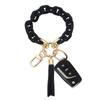 Nuevo llavero acrílico de gran venta, pequeño colgante de resina, pulsera con borla, llavero de moda, colgante para bolso de mujer.