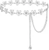Cadena de Flor Metálica Hueca Transfronteriza Retro Europea y Americana Estilo Étnico Cadena Corporal Cadena de Cintura Decorativa Casual Empalmada para Mujeres