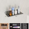 Estante de almacenamiento de baño de aluminio espacial, lavabo, grifo, espejo, estante frontal, colgante de pared, sin agujeros