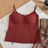 Sexy camisola de encaje estilo francés con un hermoso diseño en la espalda, con relleno incorporado para abrigar, perfecta como capa base o top interior para otoño e invierno