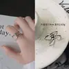 Conjunto Vintage Anel Combinado Moda Feminina Letras Europeias e Americanas Distintivas Hip-Hop Coelho Anel Disco Popular na Internet Anel Aberto