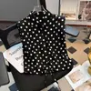 Chaleco Camisa sin Mangas de Lunares Estilo Francés para Mujer, Nuevo Lujoso Top Corto Delgado de Verano 2026
