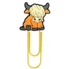 Vaca das Terras Altas Desenho Animado Estudante Papelaria DIY Divisória de Página Marcador de Página Pvc Clip de Papel Criativo Fofo Suprimentos de Escritório Transfronteiriços