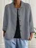 Transfronterizo 2026 Primavera y Otoño Estilo Europeo y Americano Chaqueta de Color Sólido para Mujer Casual Holgada Corta de Algodón y Lino Abrigo para Mujer Venta al por Mayor