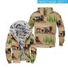Nueva Serie Navideña 3 Periférico Personalizado Casual con Estampado Sudadera con Cremallera de Manga Larga Ropa Gruesa de Algodón Invierno