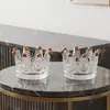 Portavelas de Vidrio Transparente con Forma de Corona Creativa Base de Vela para Iluminación de Ambiente en Hogar, Bar, Restaurante, Boda Adorno Decorativo