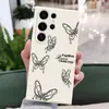 Estilo de Arte de Nicho Line Art de Boceto Mariposa Galaxia S25 Funda Protectora de Silicona S26 Funda para Teléfono de Alta Gama Venta al por Mayor