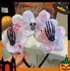Nuevo Pasador de Encaje Cruzado de Halloween para Mujer, Accesorio de Pinza Lateral con Forma de Corazón y Lazo Estilo Gótico Oscuro